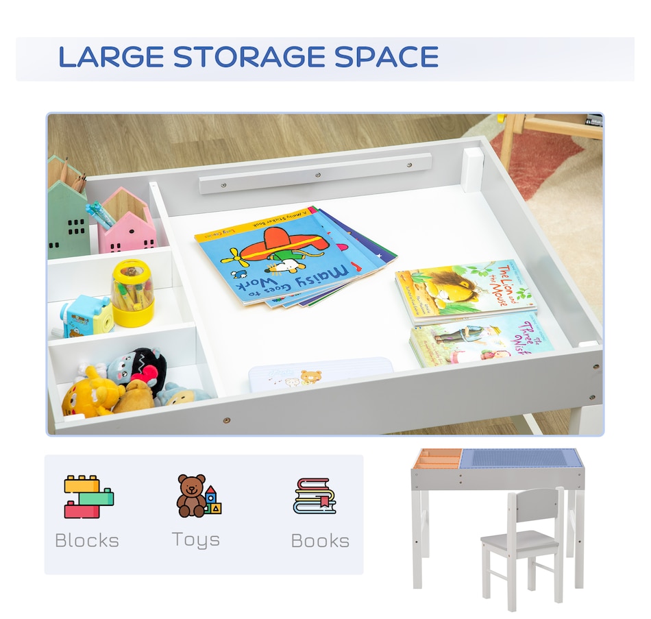 Image 976778_ALTMORE4.jpg, Product 976-778 / Price $136.99, Qaba Lego Table with Storage, Kids Table and Chair Set for Arts & Crafts from Qaba on TSC.ca's Home & Garden department