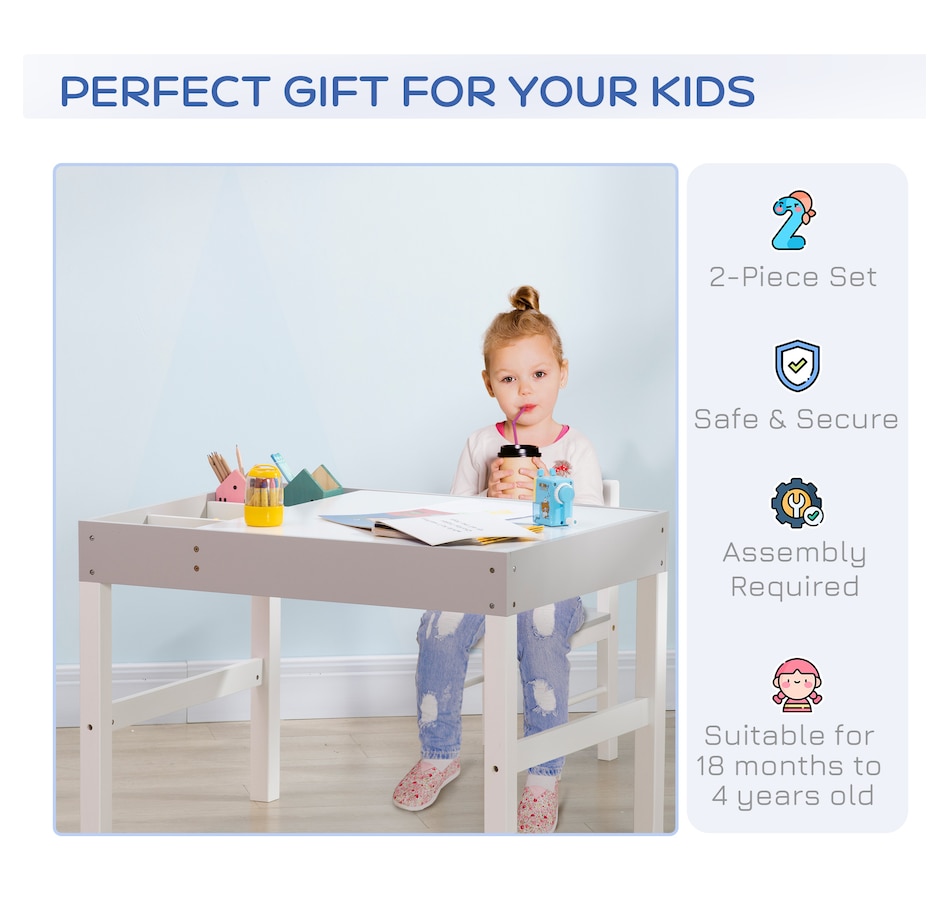 Image 976778_ALTMORE5.jpg, Product 976-778 / Price $136.99, Qaba Lego Table with Storage, Kids Table and Chair Set for Arts & Crafts from Qaba on TSC.ca's Home & Garden department