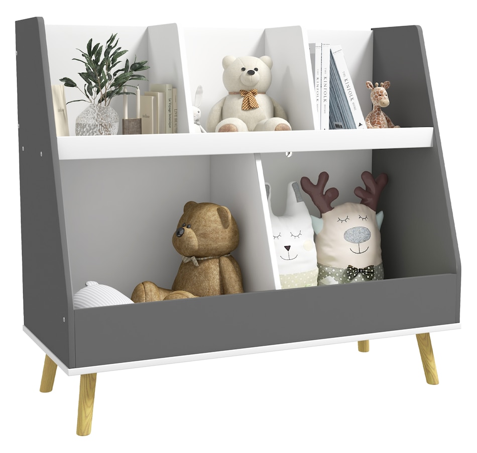 Image 976780.jpg, Product 976-780 / Price $78.99, Qaba Toy Storage Organizer with 5 Compartments, Anti-Tip Device, Grey from Qaba on TSC.ca's Home & Garden department