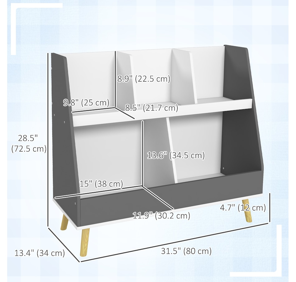 Image 976780_ALTMORE2.jpg, Product 976-780 / Price $78.99, Qaba Toy Storage Organizer with 5 Compartments, Anti-Tip Device, Grey from Qaba on TSC.ca's Home & Garden department