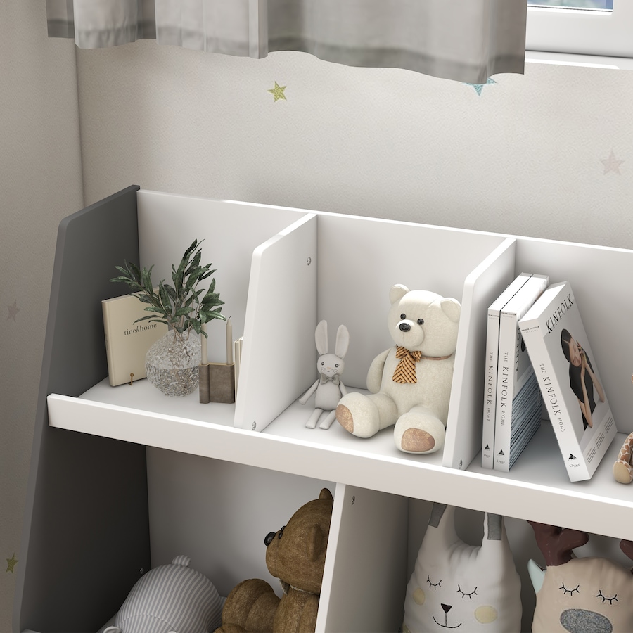 Image 976780_ALTMORE7.jpg, Product 976-780 / Price $62.99, Qaba Toy Storage Organizer with 5 Compartments, Anti-Tip Device, Grey from Qaba on TSC.ca's Home & Garden department