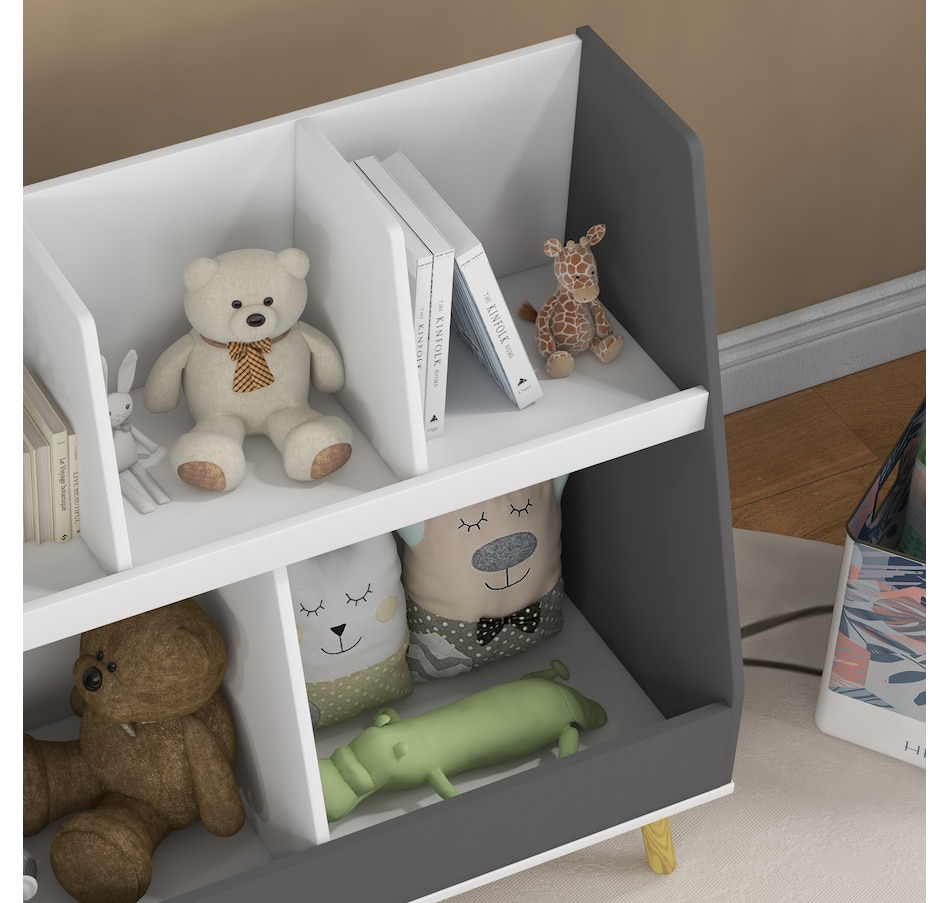 Image 976780_ALTMORE8.jpg, Product 976-780 / Price $78.99, Qaba Toy Storage Organizer with 5 Compartments, Anti-Tip Device, Grey from Qaba on TSC.ca's Home & Garden department
