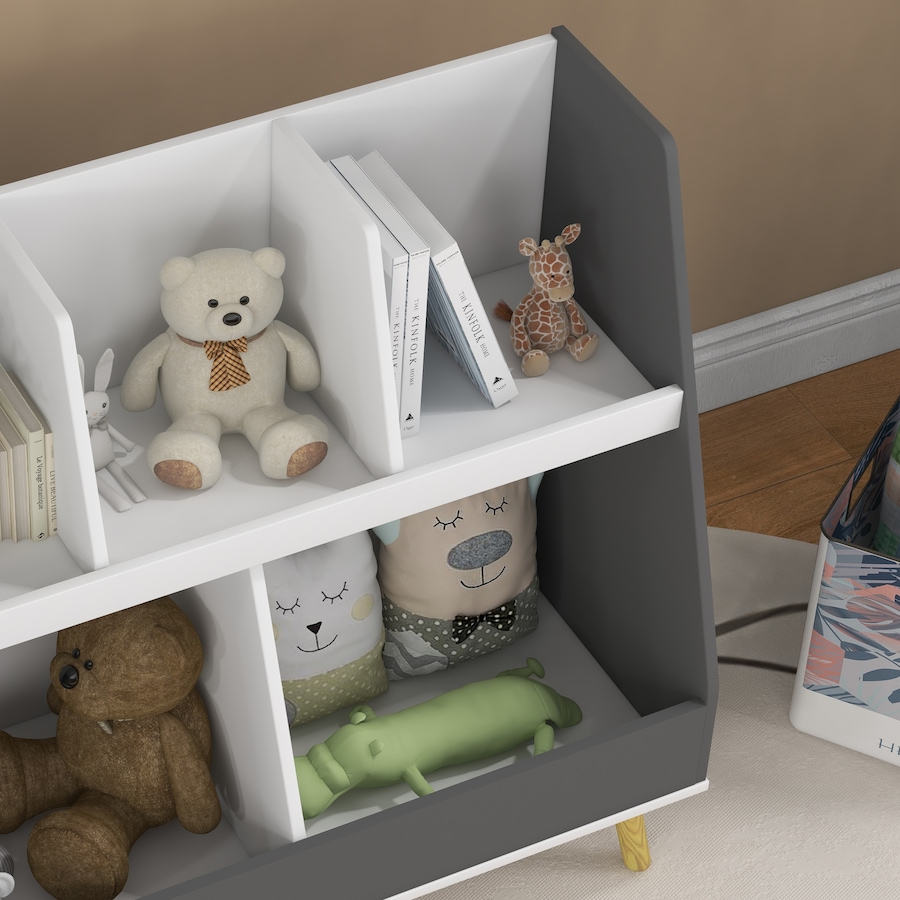 Image 976780_ALTMORE8.jpg, Product 976-780 / Price $62.99, Qaba Toy Storage Organizer with 5 Compartments, Anti-Tip Device, Grey from Qaba on TSC.ca's Home & Garden department