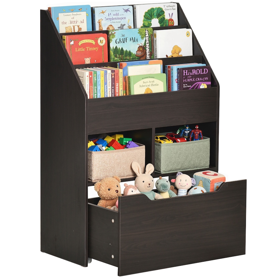 Image 976781.jpg, Product 976-781 / Price $109.99, HOMCOM Kids Bookshelf Bookcase, Rack Organizer with Drawer for Books, Brown from HOMCOM on TSC.ca's Home & Garden department