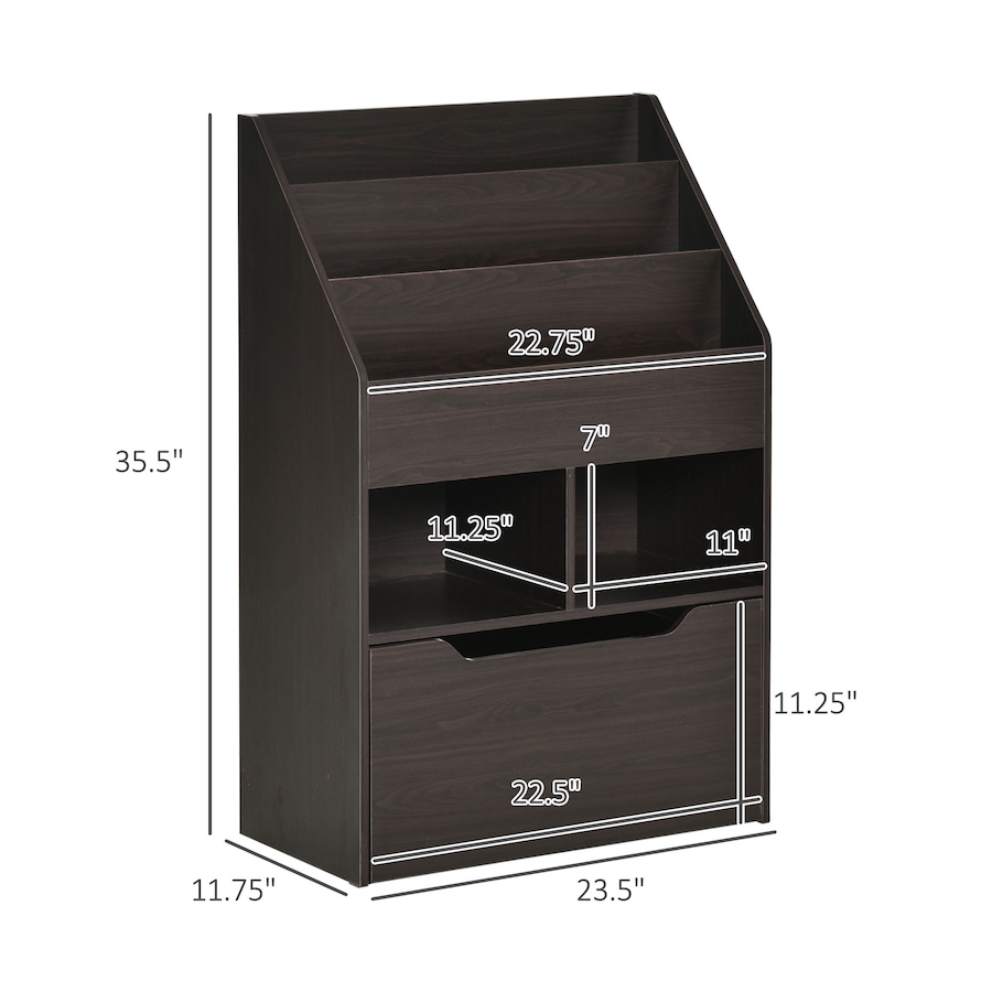 Image 976781_ALTMORE2.jpg, Product 976-781 / Price $109.99, HOMCOM Kids Bookshelf Bookcase, Rack Organizer with Drawer for Books, Brown from HOMCOM on TSC.ca's Home & Garden department