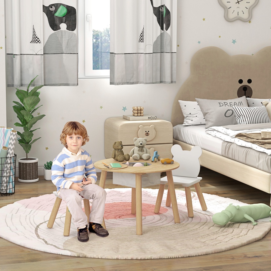 Image 976782_ALTMORE1.jpg, Product 976-782 / Price $72.99, Qaba 3 Pieces Kids Table and Chair Set with Mesh Bag, Bear-Shaped Chairs from Qaba on TSC.ca's Home & Garden department