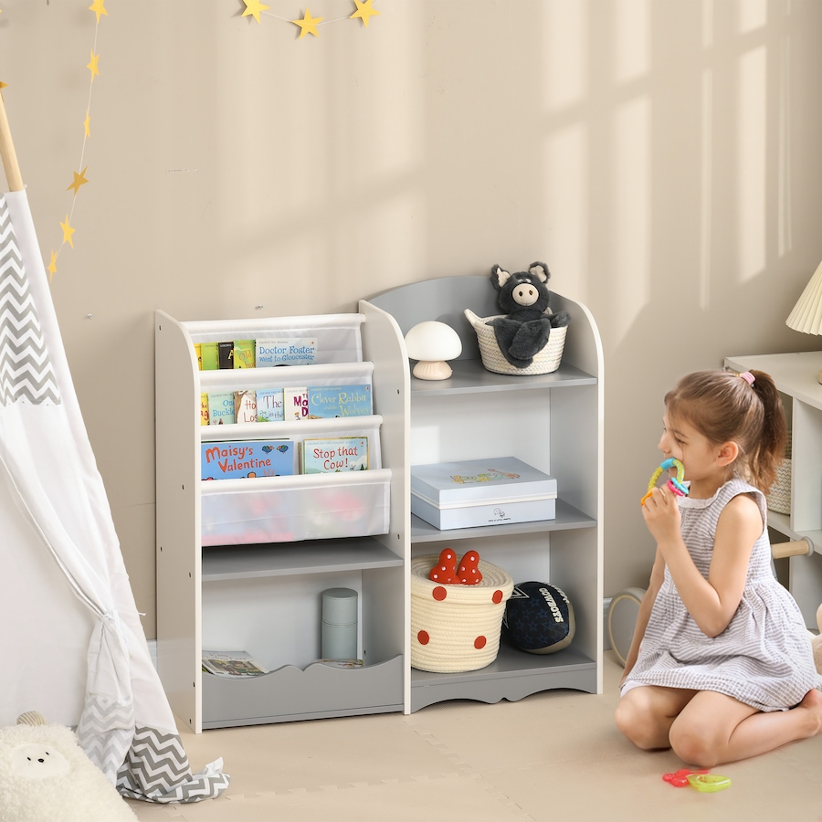 Image 976784_ALTMORE1.jpg, Product 976-784 / Price $64.99, Qaba Kids Toy Storage Organizer Shelf, Children Bookshelf for Bedroom, Grey from Qaba on TSC.ca's Home & Garden department