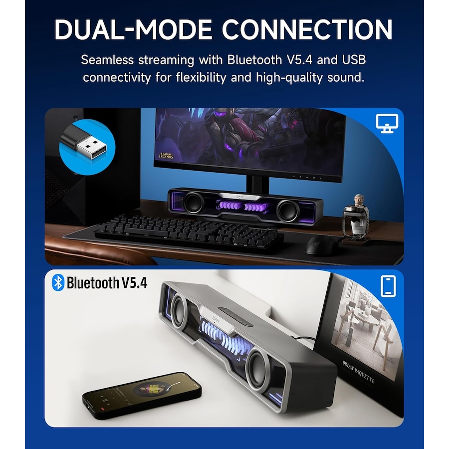 Image 976785_ALTMORE4.jpg, Product 976-785 / Price $89.99, Edifier QS30 Multimedia Soundbar, Bluetooth V5.4 Enhanced Bass Integrated Mic from Edifier on TSC.ca's Electronics department