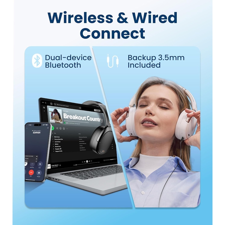 Image 976787_ALTMORE7.jpg, Product 976-787 / Price $229.99, Edifier WH950NB Gen 2 Wireless Hybrid Active Noise Cancelling Headphones from Edifier on TSC.ca's Electronics department