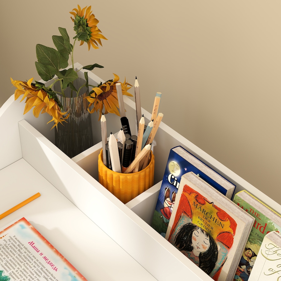 Image 976792_ALTMORE8.jpg, Product 976-792 / Price $111.99, Qaba Kids Desk and Chair Set, Study Table w/ Storage Shelves, White from Qaba on TSC.ca's Home & Garden department