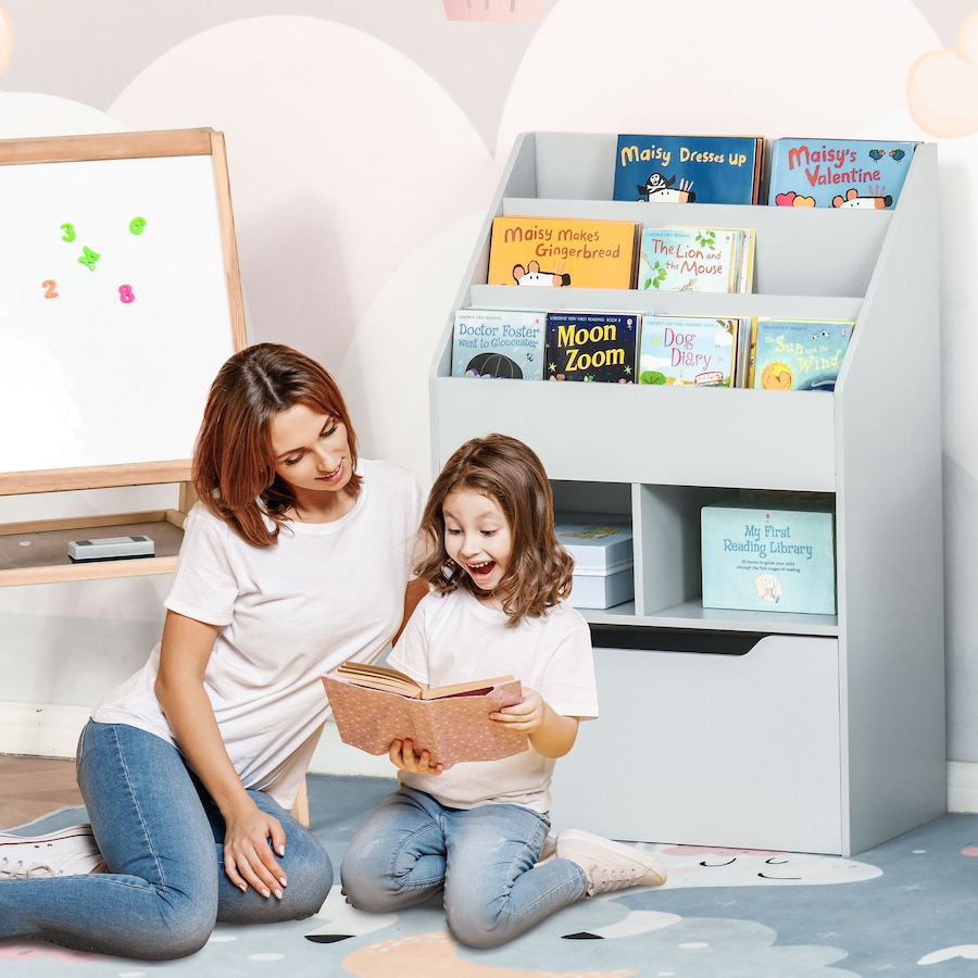 Image 976795_ALTMORE1.jpg, Product 976-795 / Price $113.99, HOMCOM Kids Bookcase Multi-Shelf Rack Organizer with Storage Drawer for Books for Reading Nook from HOMCOM on TSC.ca's Home & Garden department