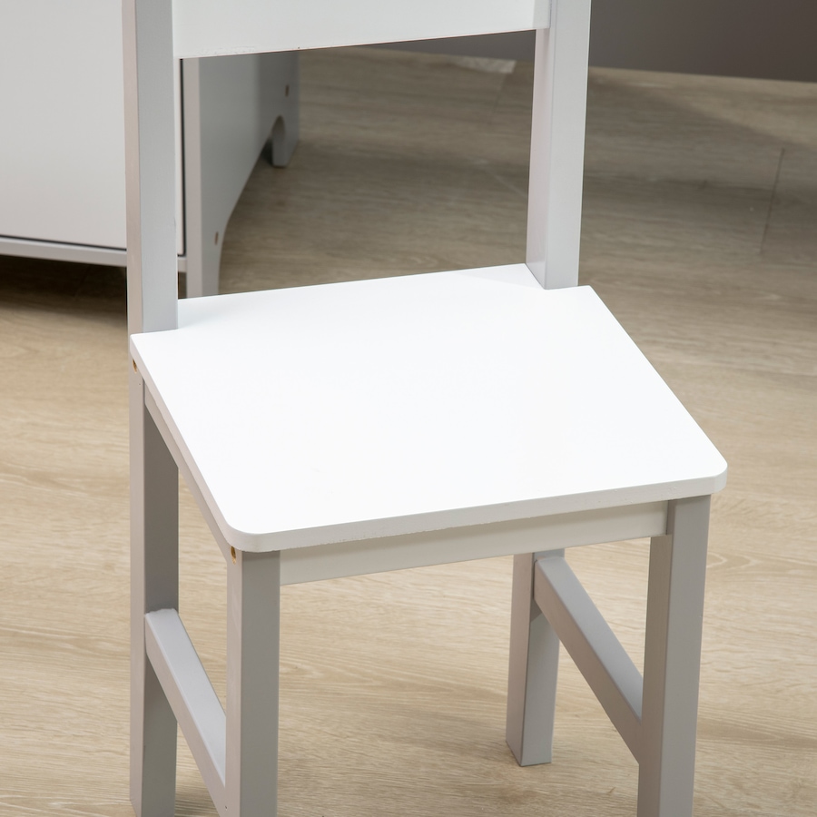 Image 976797_ALTMORE7.jpg, Product 976-797 / Price $139.99, Qaba 2Pcs Kids Desk and Chair Set with Whiteboard, Storage, Shelves, Grey from Qaba on TSC.ca's Home & Garden department