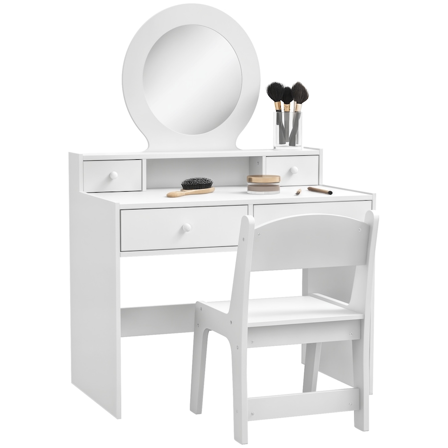 Image 976798.png, Product 976-798 / Price $149.99, Qaba Kids Vanity Set, Children Dressing Table w/ Mirror and Stool, White from Qaba on TSC.ca's Home & Garden department