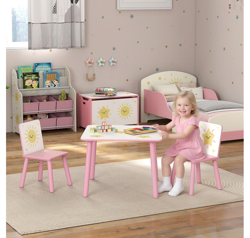 Image 976801_ALTMORE1.jpg, Product 976-801 / Price $76.99, Qaba 3-Piece Kids Table and Chair Set for Boys and Girls Aged 3-8, Pink from Qaba on TSC.ca's Home & Garden department
