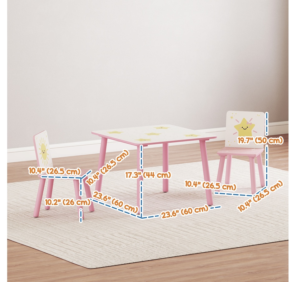 Image 976801_ALTMORE2.jpg, Product 976-801 / Price $76.99, Qaba 3-Piece Kids Table and Chair Set for Boys and Girls Aged 3-8, Pink from Qaba on TSC.ca's Home & Garden department