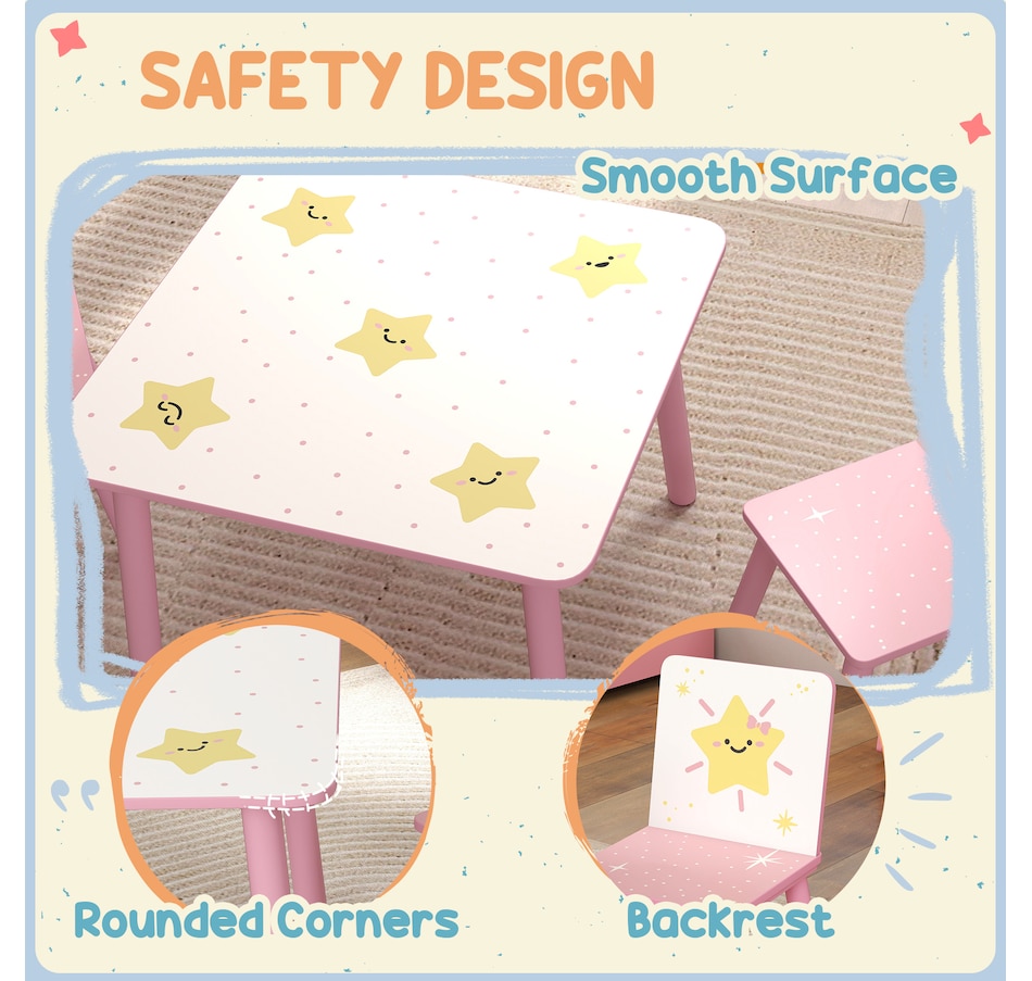 Image 976801_ALTMORE5.jpg, Product 976-801 / Price $76.99, Qaba 3-Piece Kids Table and Chair Set for Boys and Girls Aged 3-8, Pink from Qaba on TSC.ca's Home & Garden department