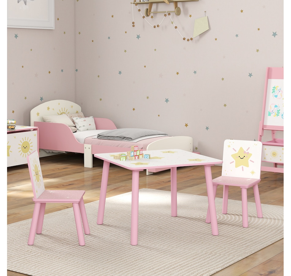 Image 976801_ALTMORE8.jpg, Product 976-801 / Price $76.99, Qaba 3-Piece Kids Table and Chair Set for Boys and Girls Aged 3-8, Pink from Qaba on TSC.ca's Home & Garden department