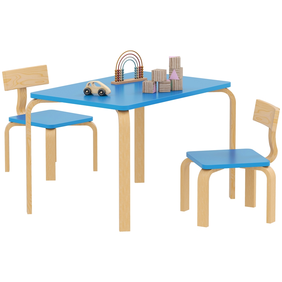Image 976802.jpg, Product 976-802 / Price $54.99, Qaba Kids Table and 2 Chair Set, Toddler Table and Chairs, Blue from Qaba on TSC.ca's Home & Garden department