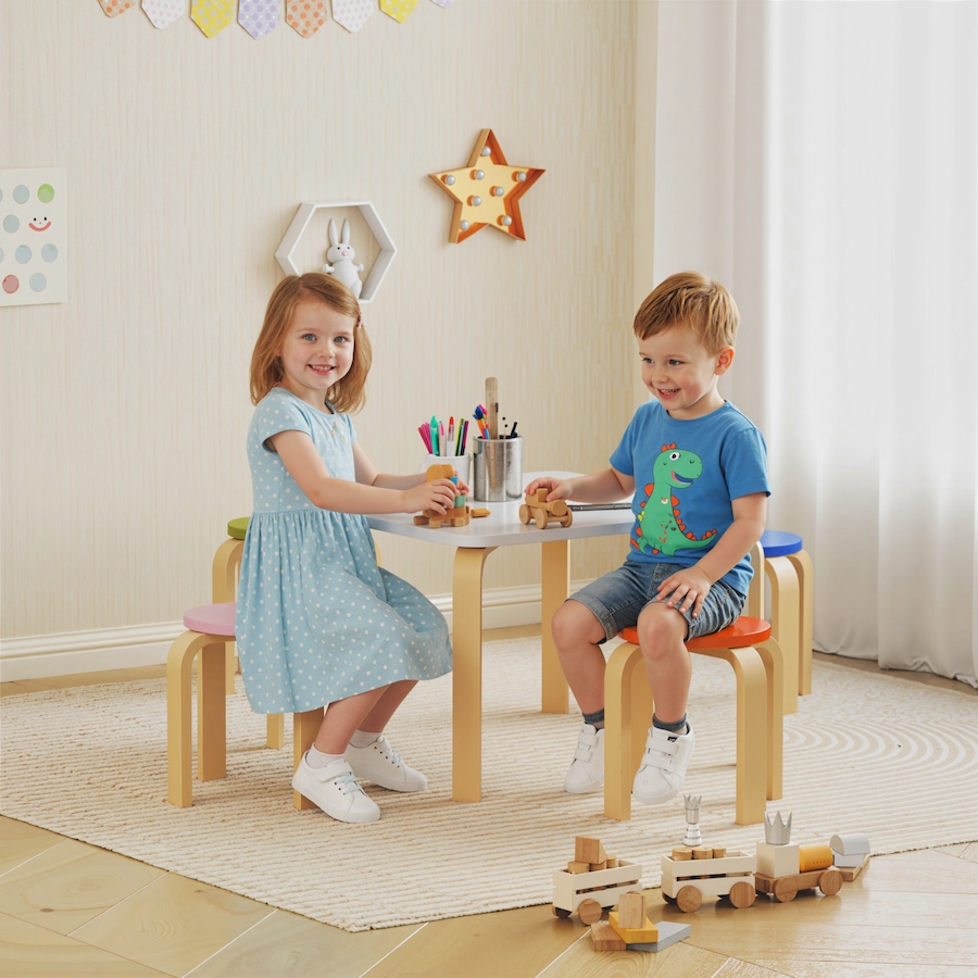 Image 976804_ALTMORE1.jpg, Product 976-804 / Price $89.99, Qaba Kids Table and Chair Set, Kids Table and 4 Chair Set for Toddlers from Qaba on TSC.ca's Home & Garden department