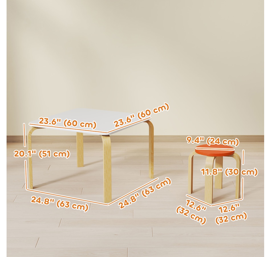 Image 976804_ALTMORE2.jpg, Product 976-804 / Price $89.99, Qaba Kids Table and Chair Set, Kids Table and 4 Chair Set for Toddlers from Qaba on TSC.ca's Home & Garden department