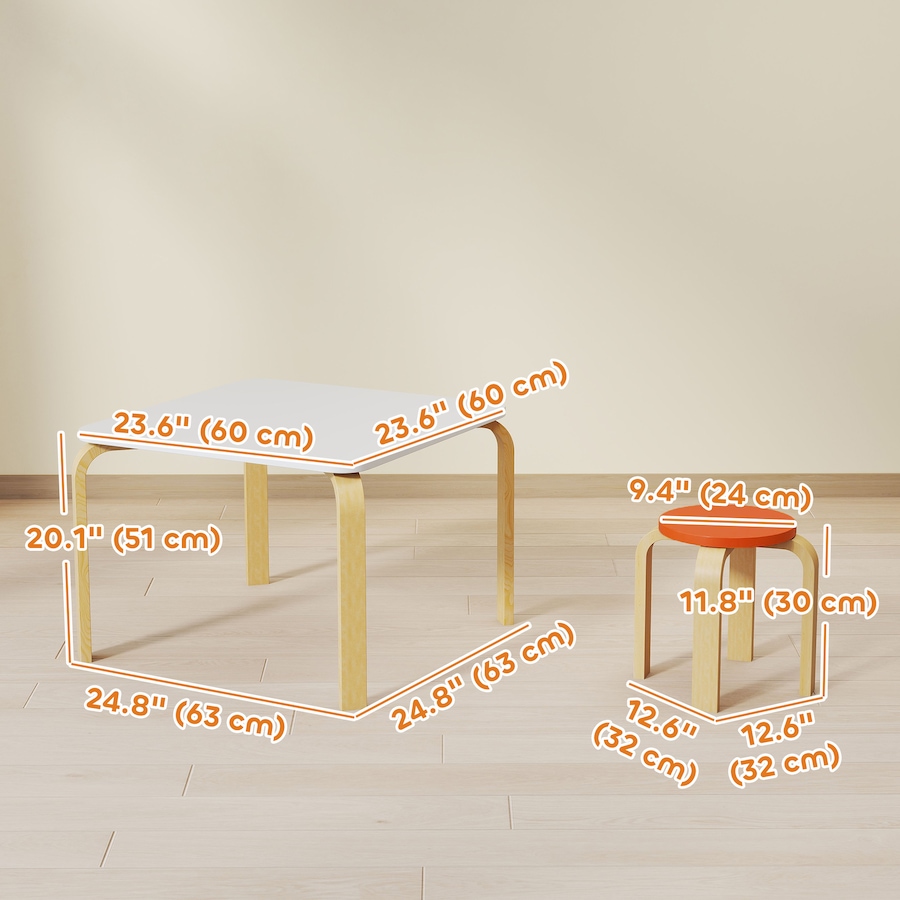 Image 976804_ALTMORE2.jpg, Product 976-804 / Price $89.99, Qaba Kids Table and Chair Set, Kids Table and 4 Chair Set for Toddlers from Qaba on TSC.ca's Home & Garden department