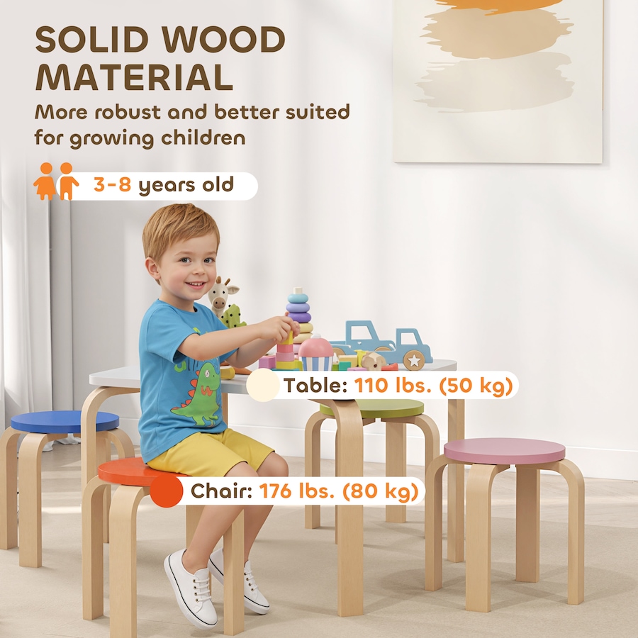 Image 976804_ALTMORE4.jpg, Product 976-804 / Price $89.99, Qaba Kids Table and Chair Set, Kids Table and 4 Chair Set for Toddlers from Qaba on TSC.ca's Home & Garden department