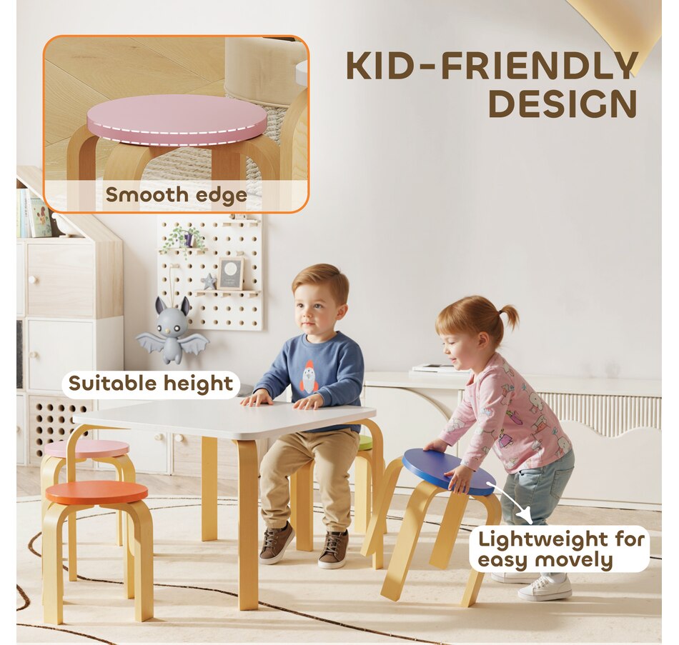 Image 976804_ALTMORE5.jpg, Product 976-804 / Price $89.99, Qaba Kids Table and Chair Set, Kids Table and 4 Chair Set for Toddlers from Qaba on TSC.ca's Home & Garden department