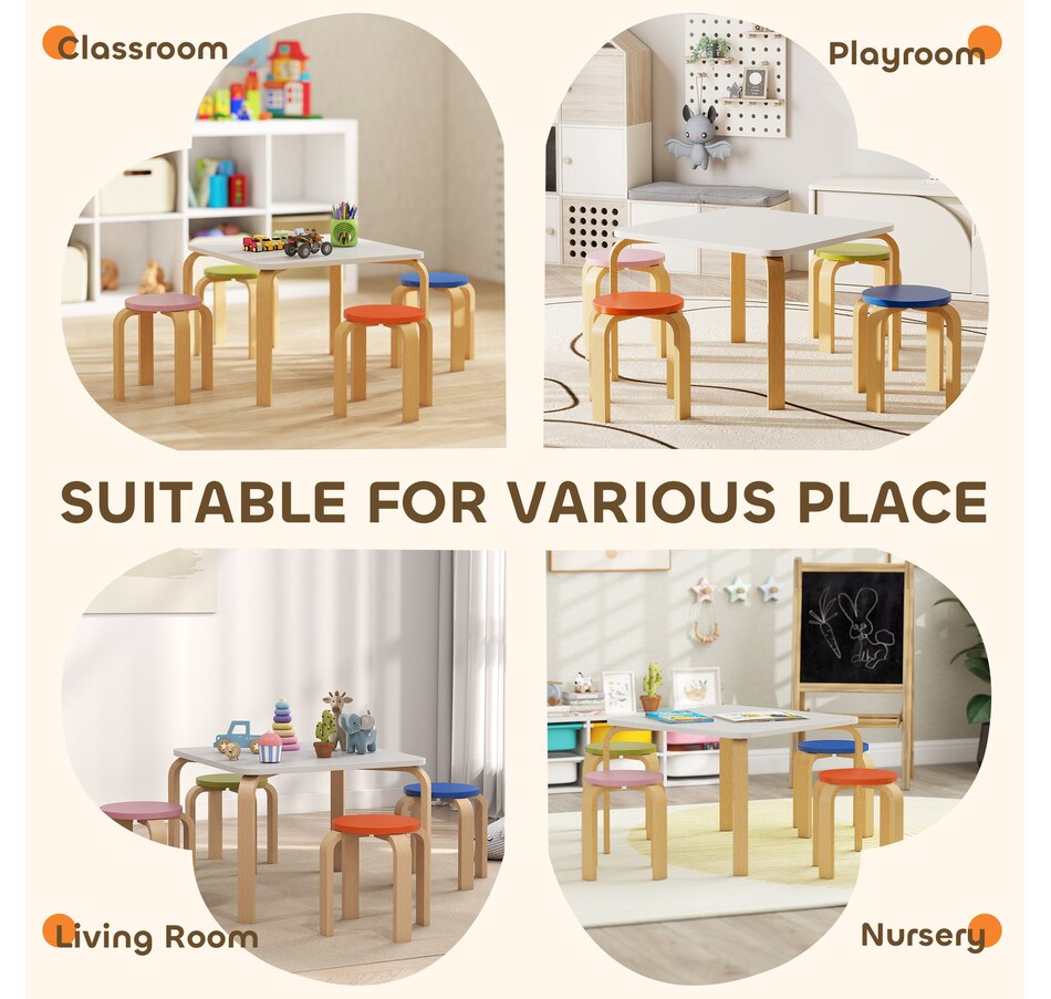 Image 976804_ALTMORE6.jpg, Product 976-804 / Price $89.99, Qaba Kids Table and Chair Set, Kids Table and 4 Chair Set for Toddlers from Qaba on TSC.ca's Home & Garden department