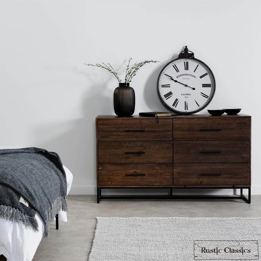 Image 976811_ALTMORE1.jpg, Product 976-811 / Price $1,299.99, Rustic Classics Blackcomb Reclaimed Wood and Metal 6 Drawer Dresser in Coffee Bean from Rustic Classics on TSC.ca's Home & Garden department
