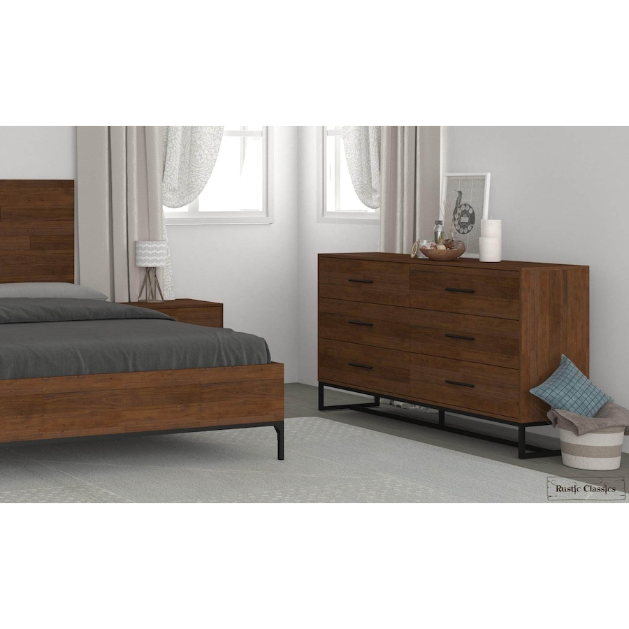 Image 976811_ALTMORE4.jpg, Product 976-811 / Price $1,299.99, Rustic Classics Blackcomb Reclaimed Wood and Metal 6 Drawer Dresser in Coffee Bean from Rustic Classics on TSC.ca's Home & Garden department