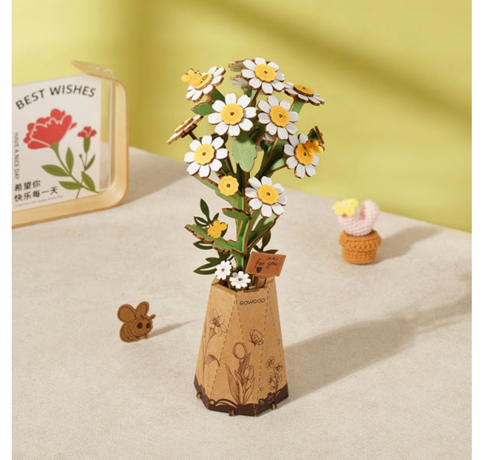 Image 976821.jpg, Product 976-821 / Price $19.99, Rowood DIY Wooden Flower Bouquet 3D Wooden Puzzle TW061 - Educational STEM Toy for Ages 8 and Up from Tradeopia on TSC.ca's Toys & Hobbies department