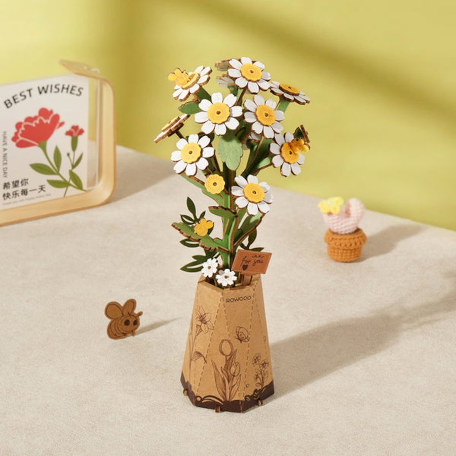 Image 976821.jpg, Product 976-821 / Price $19.99, Rowood DIY Wooden Flower Bouquet 3D Wooden Puzzle TW061 - Educational STEM Toy for Ages 8 and Up from Tradeopia on TSC.ca's Toys & Hobbies department