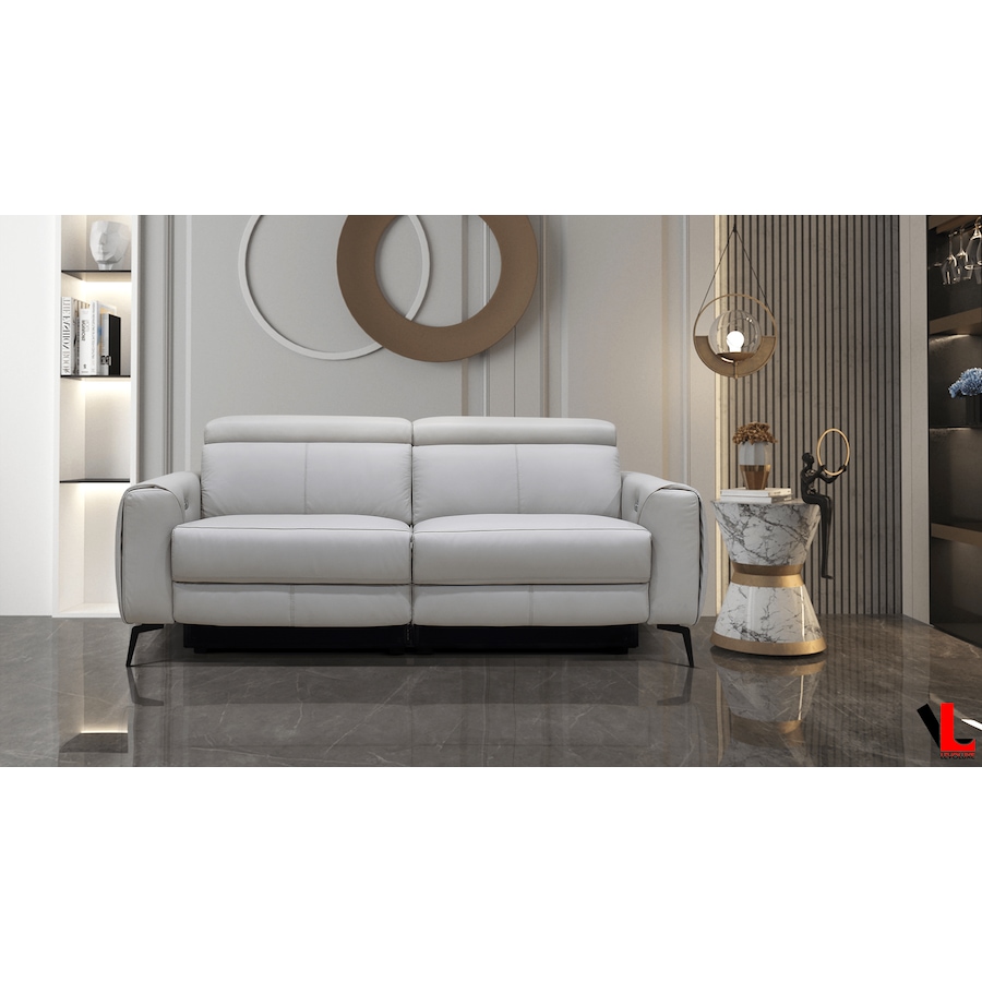 Image 976825.png, Product 976-825 / Price $2,989.99, Levoluxe Lennox 81" Power Reclining Sofa with Adjustable Headrest in Light Grey Leather Match from Levoluxe on TSC.ca's Home & Garden department