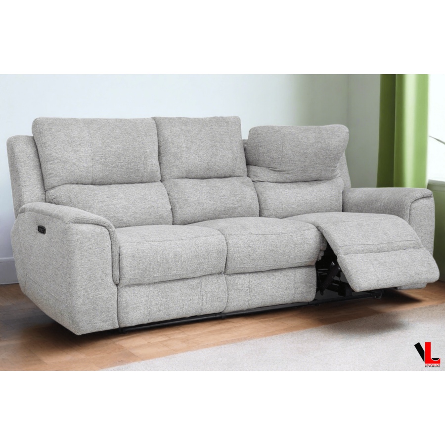 Image 976835.png, Product 976-835 / Price $2,399.99, Levoluxe Sentinel 87.8" Power Reclining Sofa with Power Headrest in Tweed Ash Fabric from Levoluxe on TSC.ca's Home & Garden department