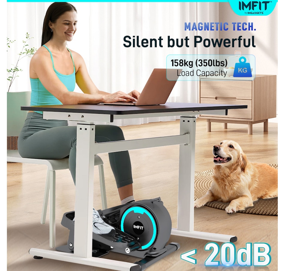 Image 976864_ALTMORE1.jpg, Product 976-864 / Price $189.99, IMFIT Elliptical Trainer with free resistance band | 350 lb Weight Capacity | Ultra-Quiet (20dB) | 8 Resistance Levels | Low-Impact Exercise | Portable & Lightweight | Space-Saving Design | Digital Display | Improved Cardiovascular Health from IMFIT on TSC.ca's Health & Fitness department