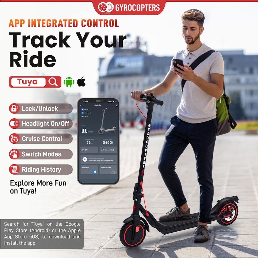Image 978371_ALTMORE14.jpg, Product 978-371 / Price $339.99, Gyrocopters Flash 6.0 Electric Scooter (2026 Model) for Adult & Teens | UL 2272 approved from Gyrocopters on TSC.ca's Health & Fitness department