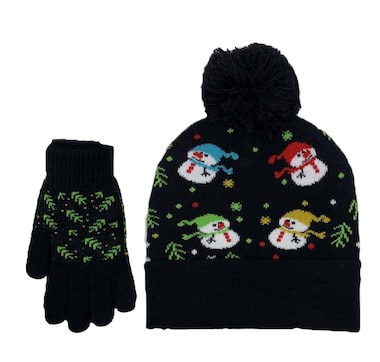 2 PC HOLIDAY HAT GLOVE SET