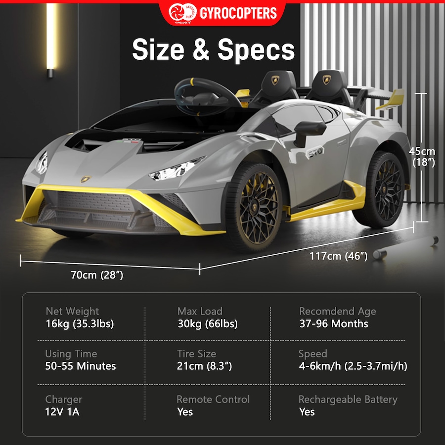 Image 978823_ALTMORE2.jpg, Product 978-823 / Price $381.99 - $382.99, Lamborghini Kids Two-Seater Huracan STO Ride-on Car | Two Seater from IMGadgets on TSC.ca's Toys & Hobbies department