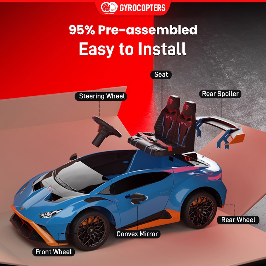 Image 978823_ALTMORE5.jpg, Product 978-823 / Price $381.99 - $382.99, Lamborghini Kids Two-Seater Huracan STO Ride-on Car | Two Seater from IMGadgets on TSC.ca's Toys & Hobbies department