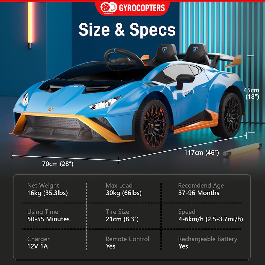 Image 978823_ALTMORE6.jpg, Product 978-823 / Price $381.99 - $382.99, Lamborghini Kids Two-Seater Huracan STO Ride-on Car | Two Seater from IMGadgets on TSC.ca's Toys & Hobbies department