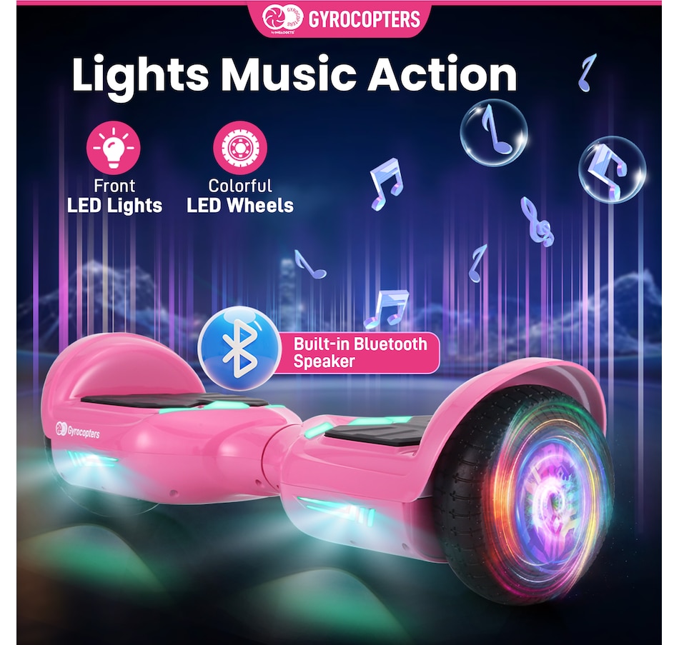 Image 978824_ALTMORE15.jpg, Product 978-824 / Price $219.99 - $229.99, Gyrocopters Prime All New 2025 Hoverboard | Speed up to 15km/h | 300W Powerful Motor | 6.5” LED wheels | 165 lbs weight capacity | UL2272 certified with Wireless Music Speaker offering a range up to 8 km (RED) from Gyrocopters on TSC.ca's Health & Fitness department