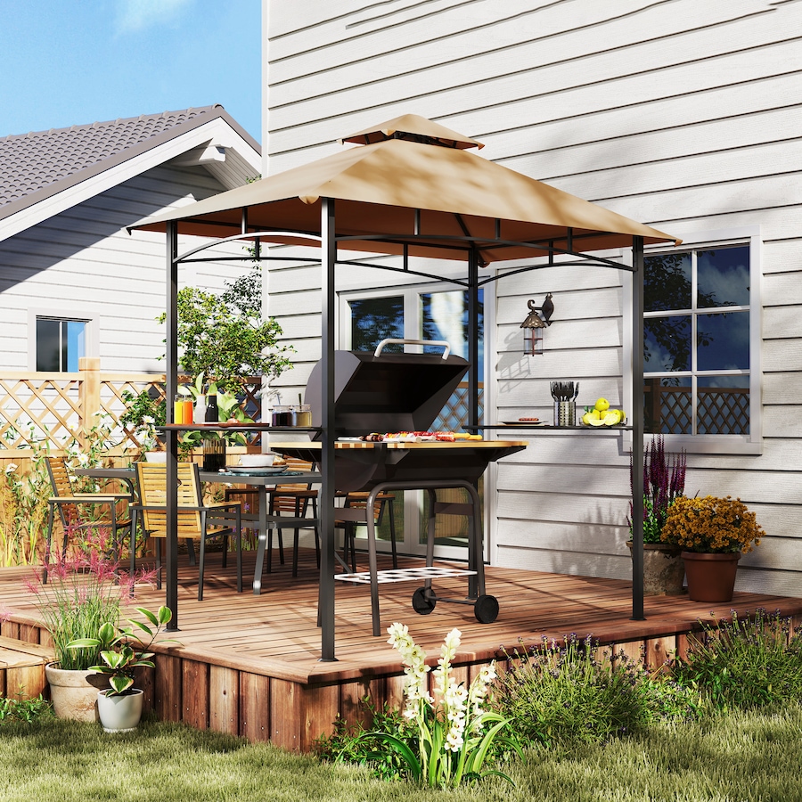Image 980662_ALTMORE1.jpg, Product 980-662 / Price $124.99, Outsunny 8' x 5' BBQ Grill Gazebo Tent for Outdoor Sun Shade, Khaki from Outsunny on TSC.ca's Home & Garden department