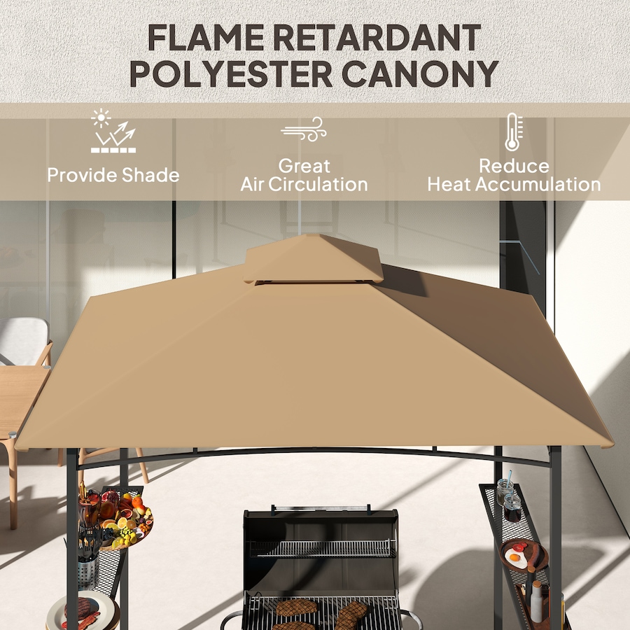 Image 980662_ALTMORE5.jpg, Product 980-662 / Price $124.99, Outsunny 8' x 5' BBQ Grill Gazebo Tent for Outdoor Sun Shade, Khaki from Outsunny on TSC.ca's Home & Garden department