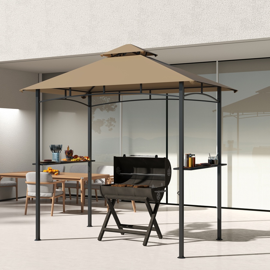 Image 980662_ALTMORE7.jpg, Product 980-662 / Price $124.99, Outsunny 8' x 5' BBQ Grill Gazebo Tent for Outdoor Sun Shade, Khaki from Outsunny on TSC.ca's Home & Garden department