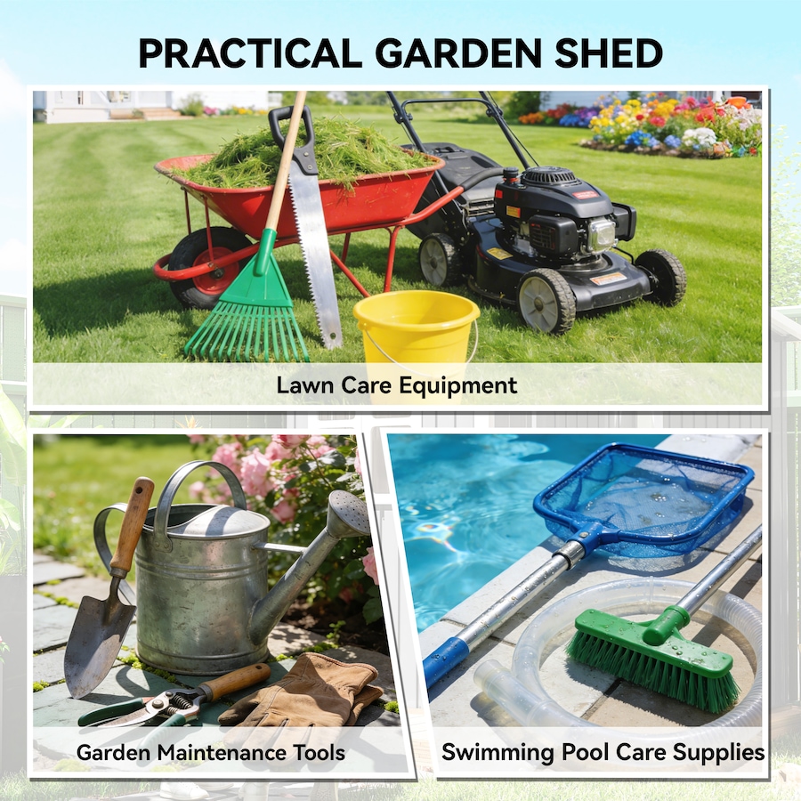 Image 980663_ALTMORE6.jpg, Product 980-663 / Price $519.99, Outsunny 4 x 5FT Lean to Outdoor Storage Shed Plastic Garden Tool Storage from Outsunny on TSC.ca's Home & Garden department