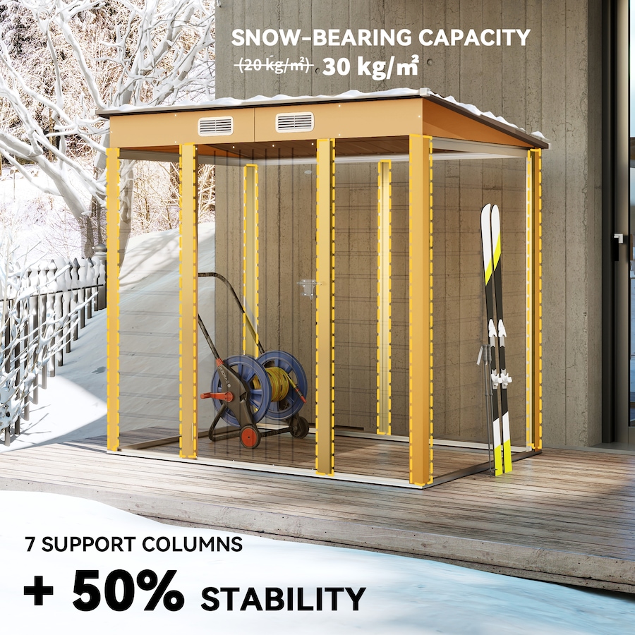 Image 980664_ALTMORE4.jpg, Product 980-664 / Price $289.99, Outsunny 6 x 4FT Metal Garden Storage Shed with 2 Vents, Yellow from Outsunny on TSC.ca's Home & Garden department
