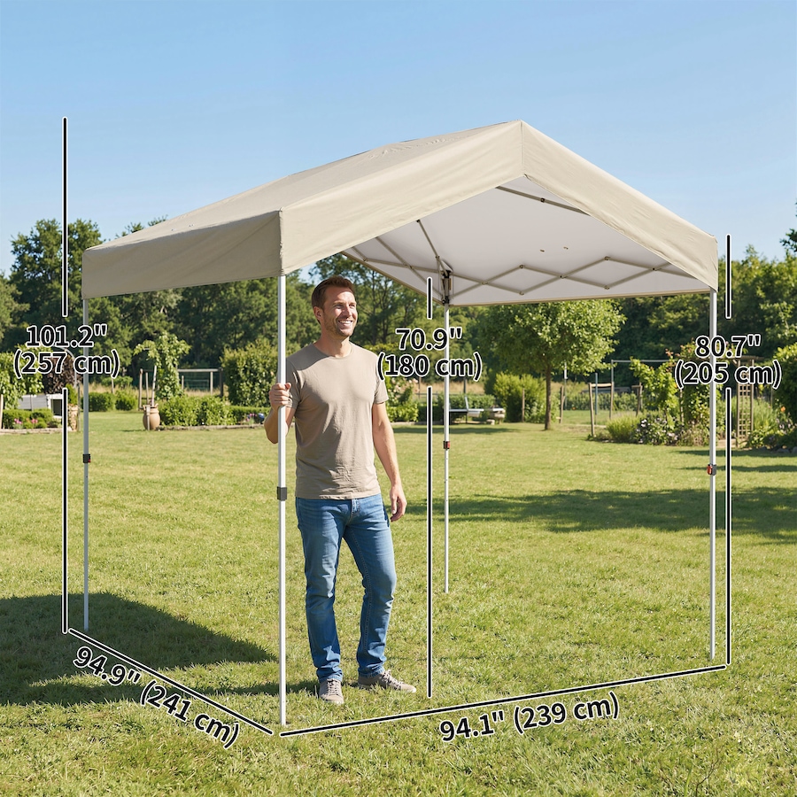 Image 980666_ALTMORE2.jpg, Product 980-666 / Price $129.99, Outsunny 8 x 8 ft Pop Up Canopy Tent with 1-Button Push Easy Setup, Beige from Outsunny on TSC.ca's Home & Garden department