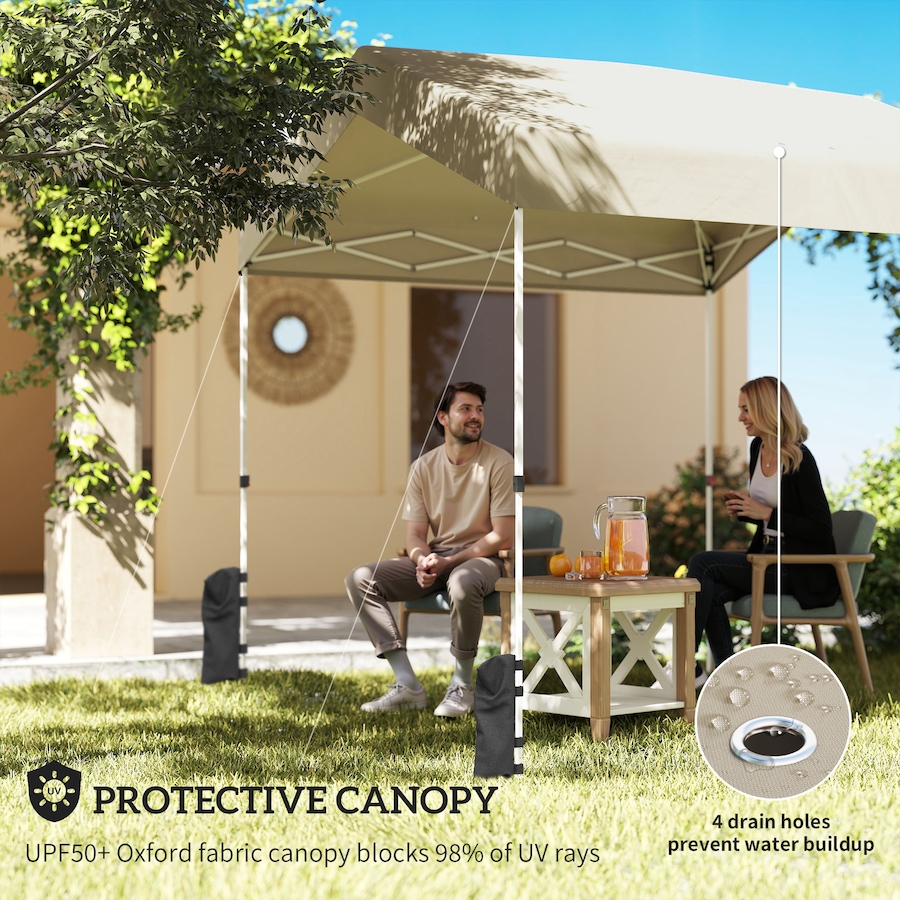 Image 980666_ALTMORE3.jpg, Product 980-666 / Price $129.99, Outsunny 8 x 8 ft Pop Up Canopy Tent with 1-Button Push Easy Setup, Beige from Outsunny on TSC.ca's Home & Garden department