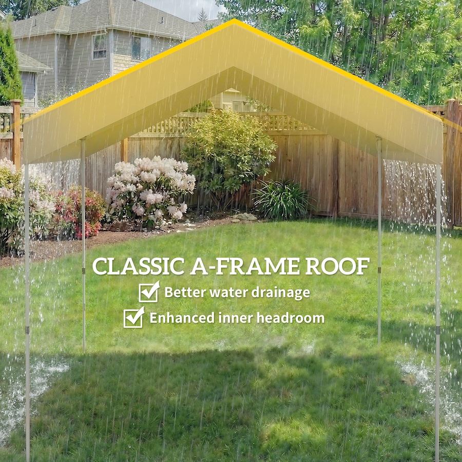 Image 980666_ALTMORE5.jpg, Product 980-666 / Price $129.99, Outsunny 8 x 8 ft Pop Up Canopy Tent with 1-Button Push Easy Setup, Beige from Outsunny on TSC.ca's Home & Garden department