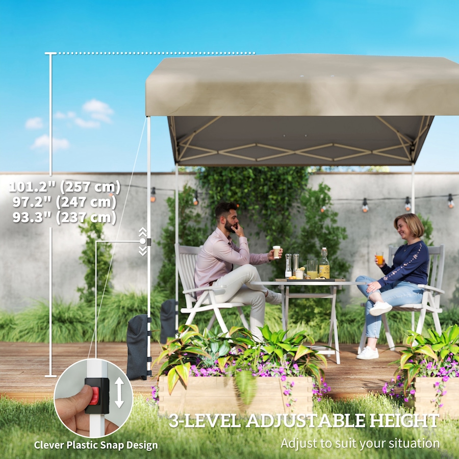 Image 980666_ALTMORE7.jpg, Product 980-666 / Price $129.99, Outsunny 8 x 8 ft Pop Up Canopy Tent with 1-Button Push Easy Setup, Beige from Outsunny on TSC.ca's Home & Garden department